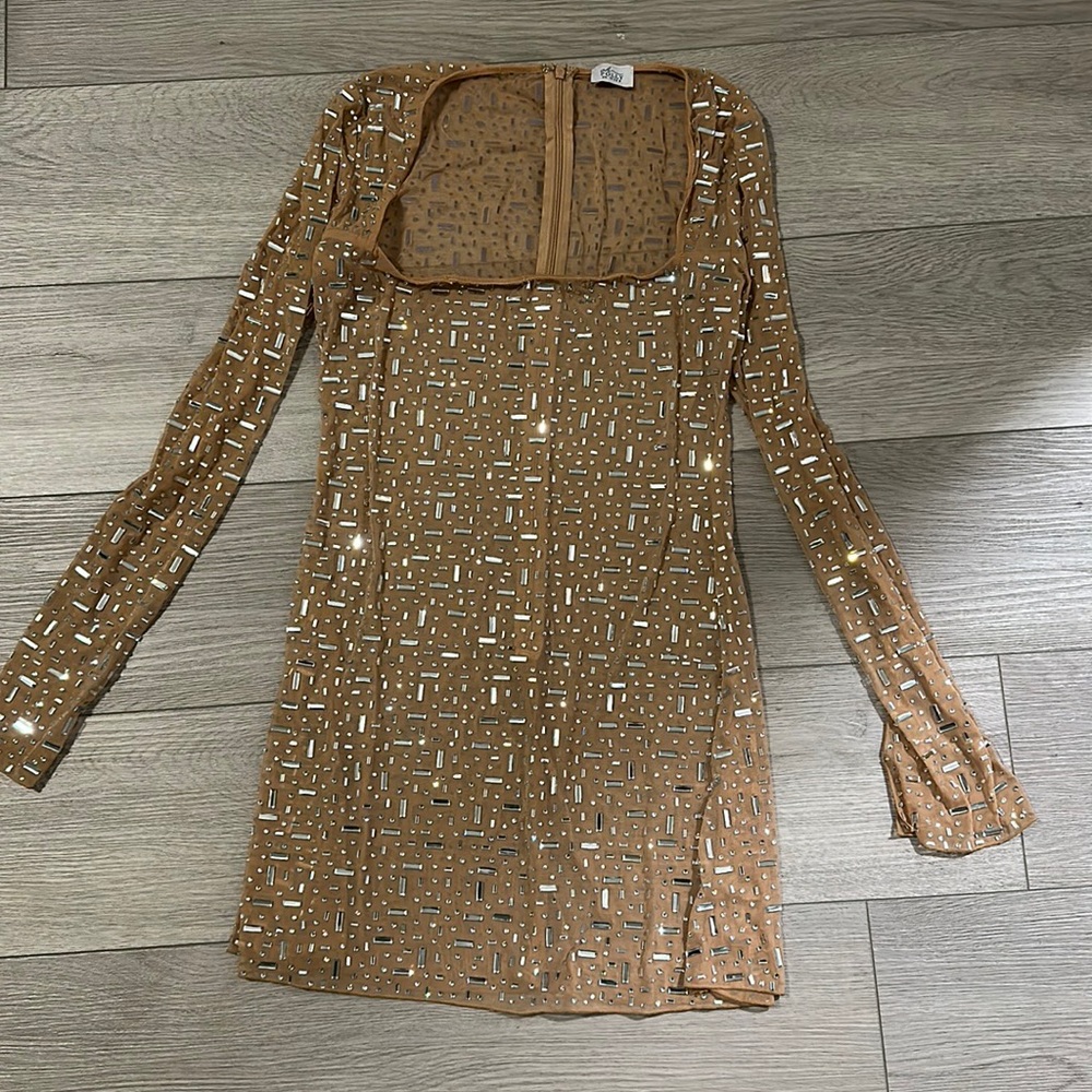 Oh polly short mini night out dress wear only once sheer dress